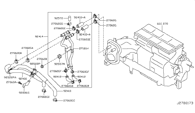 2015 Infiniti QX80 Heater Piping Diagram 2