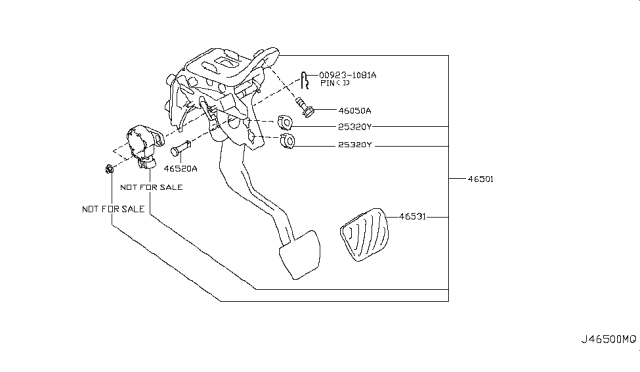 2012 Infiniti QX56 Brake & Clutch Pedal Diagram 2