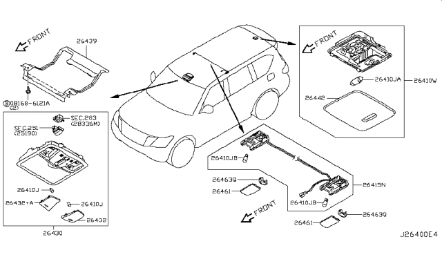 2013 Infiniti QX56 Map Lamp Assy Diagram for 26430-3ZD0A