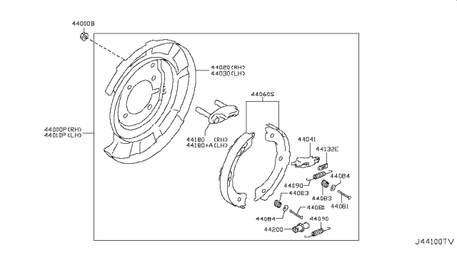 2017 Infiniti QX80 Lever ADJUSTER Diagram for 44040-1LA6A