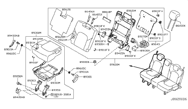 2013 Infiniti QX56 3RD Seat Diagram 4