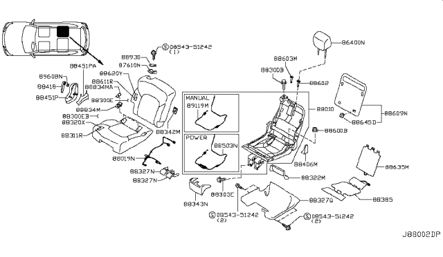 2019 Infiniti QX80 Rear Seat Diagram 4