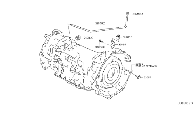 2011 Infiniti QX56 Auto Transmission,Transaxle & Fitting Diagram 5