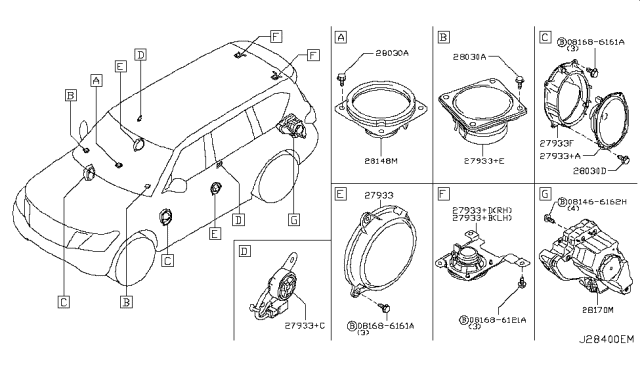 2012 Infiniti QX56 Speaker Diagram 1