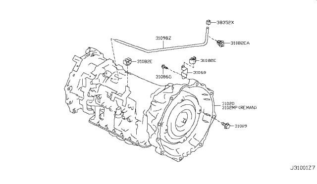 2011 Infiniti QX56 Bracket Diagram for 31069-1LB1B