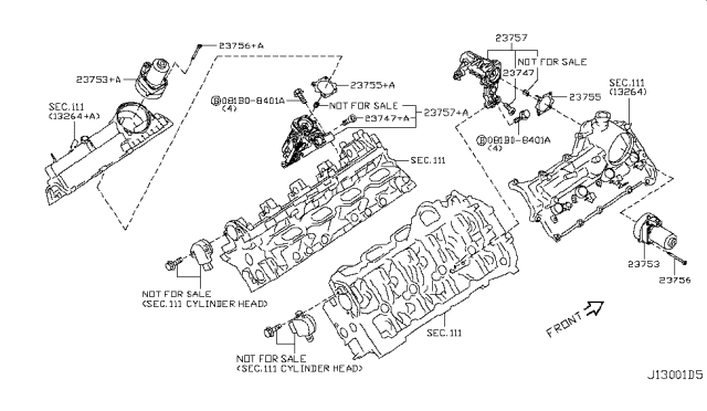 2015 Infiniti QX80 Bolt-Motor Diagram for 23756-EZ30A
