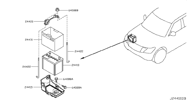 2019 Infiniti QX80 Battery & Battery Mounting Diagram