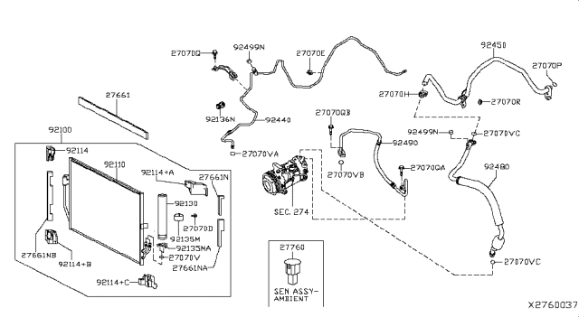 2019 Infiniti QX50 Hose-Flexible,Low Diagram for 92480-5NA0A