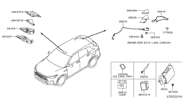 2019 Infiniti QX50 Audio & Visual Diagram 1