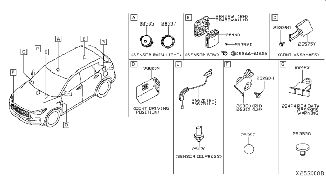 2019 Infiniti QX50 Horn Assy-Electric Low Diagram for 25620-5NA0A