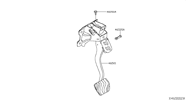 2019 Infiniti QX50 Pedal Assy-Brake W/Bracket Diagram for 46501-5NA0B