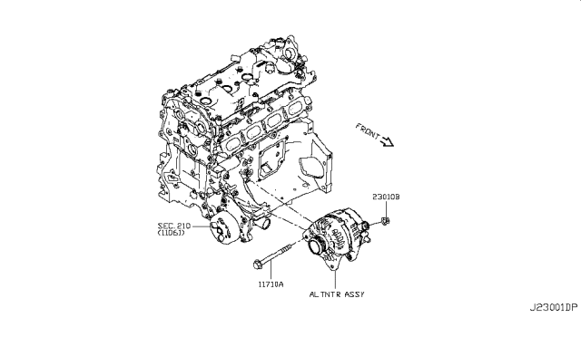 2019 Infiniti QX50 Alternator Fitting Diagram