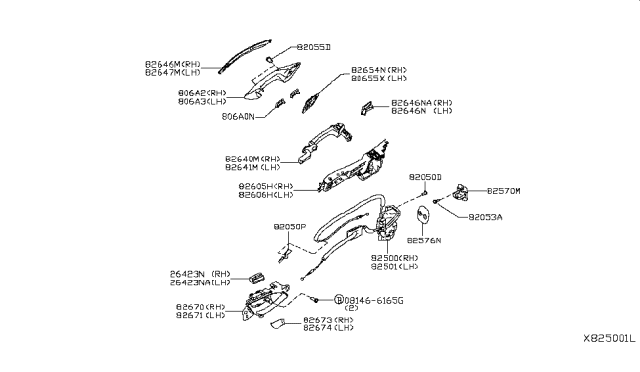 2019 Infiniti QX50 Controller-Lock & Remote,Rear Door RH Diagram for 82500-5NA0A