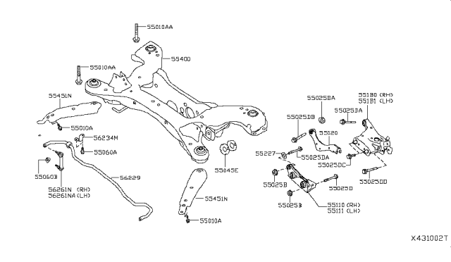 2019 Infiniti QX50 Rear Suspension Diagram 4