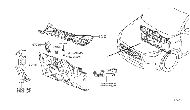 2019 Infiniti QX50 Dash Panel & Fitting Diagram