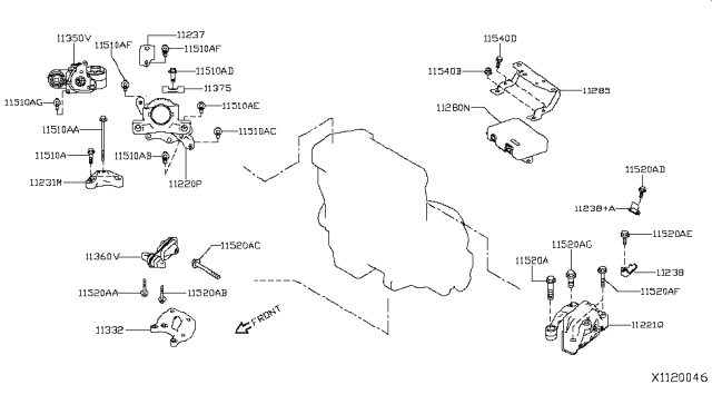 2019 Infiniti QX50 Engine & Transmission     Mounting Diagram 1