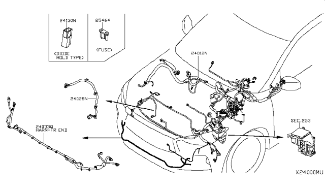 2019 Infiniti QX50 Fuse Diagram for 24319-7990B