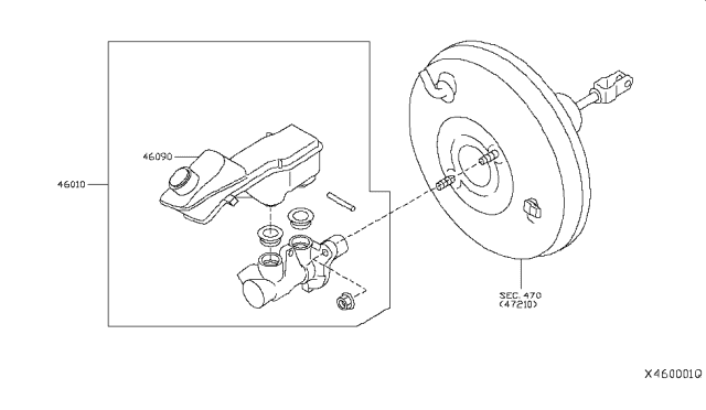 2019 Infiniti QX50 Cylinder Assy-Brake Master Diagram for D6010-5NA0A