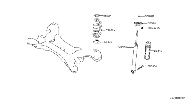 2019 Infiniti QX50 Rear Suspension Diagram 1