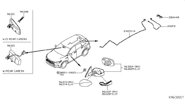 2019 Infiniti QX50 Door Mirror Assy-LH Diagram for 96302-5NA2A