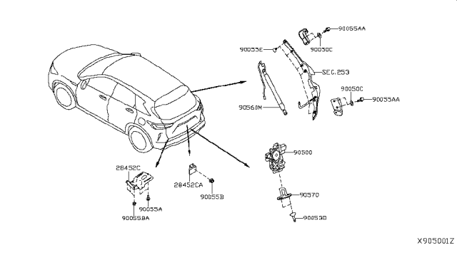 2019 Infiniti QX50 Washer Diagram for 29053-5NA0A