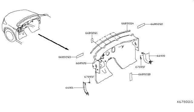 2019 Infiniti QX50 Dash Trimming & Fitting Diagram