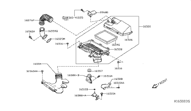 2019 Infiniti QX50 Cover Lower Diagram for 16528-5NA3A