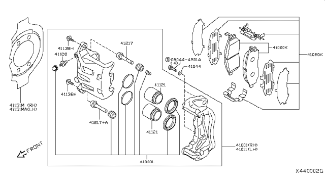 2019 Infiniti QX50 Splash Shield Diagram for 41161-5NA0A