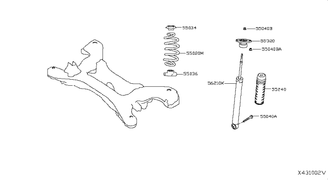 2019 Infiniti QX50 Insulator Assy-Mounting,Strut Diagram for 55320-5NA0A