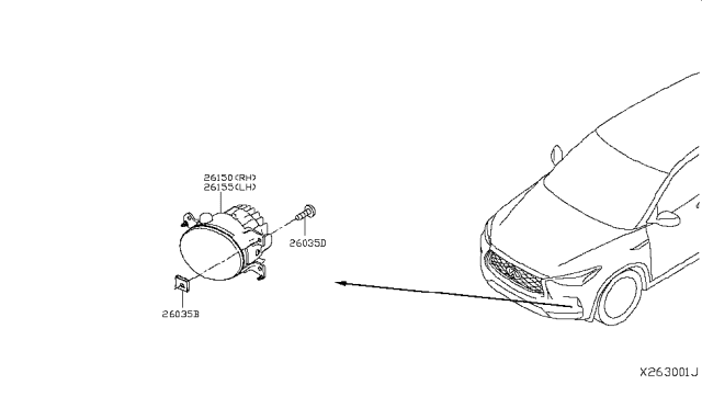 2019 Infiniti QX50 Fog,Daytime Running & Driving Lamp Diagram