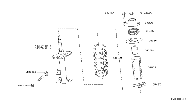 2019 Infiniti QX50 Seat-Rubber,Front Spring Diagram for 54034-5NA0A