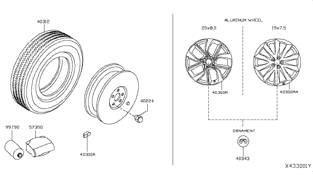 2019 Infiniti QX50 Pump Kit-Air Diagram for 57350-1NM1D