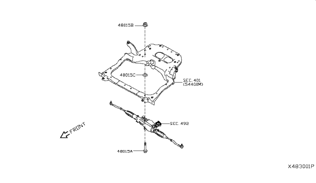 2019 Infiniti QX50 Steering Gear Mounting Diagram 2