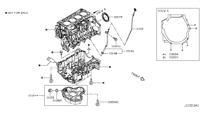 2019 Infiniti QX50 Cylinder Block & Oil Pan Diagram 1