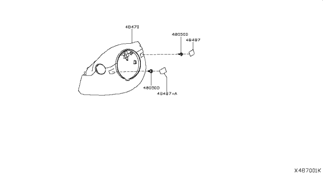 2019 Infiniti QX50 Steering Column Shell Cover Diagram