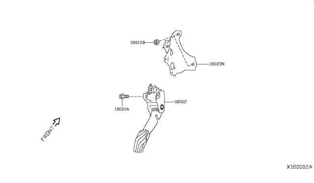 2019 Infiniti QX50 Lever Complete - Accelerator, W/DRUM Diagram for 18002-6CA0A