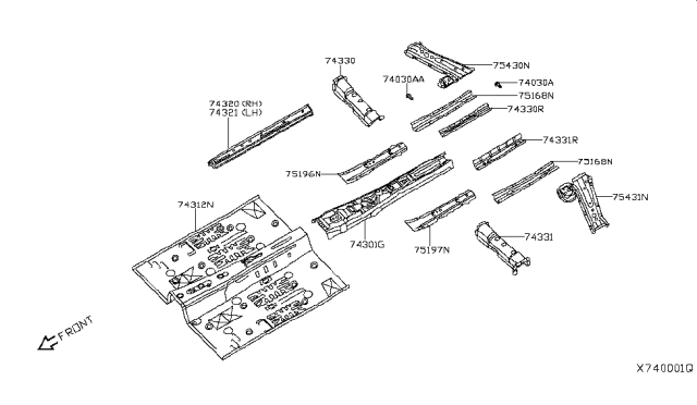 2019 Infiniti QX50 Floor Panel Diagram