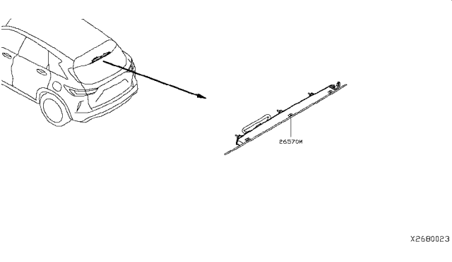 2019 Infiniti QX50 Stop Lamp Assembly-High Mounting Diagram for 26590-5NA1A