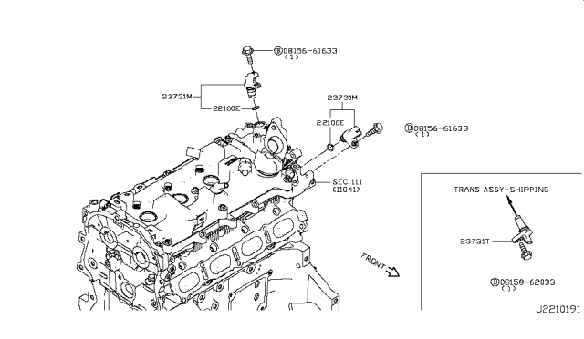 2019 Infiniti QX50 Distributor & Ignition Timing Sensor Diagram