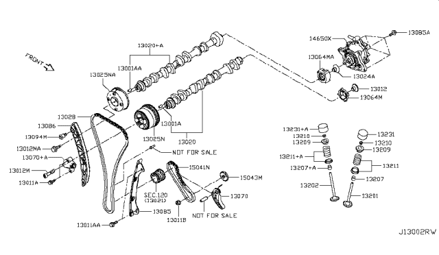 2019 Infiniti QX50 Spring-Set Valve Diagram for 13211-1KC1A