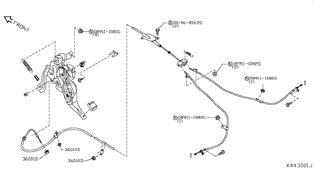 2019 Infiniti QX50 Parking Brake Control Diagram