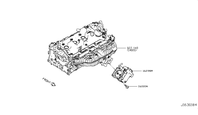 2019 Infiniti QX50 Chamber Assy-Throttle Diagram for 16119-5NA0A