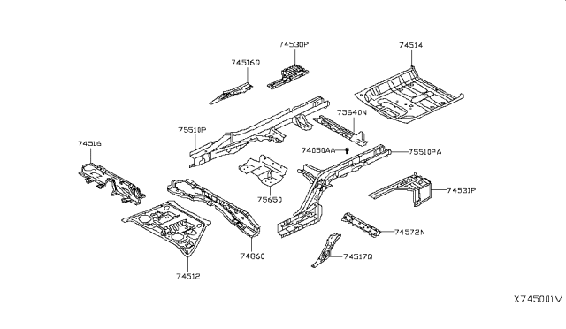 2019 Infiniti QX50 Floor Panel (Rear) Diagram