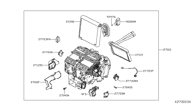 2019 Infiniti QX50 Air Mix Actuator Assembly Diagram for 27732-5NA1A