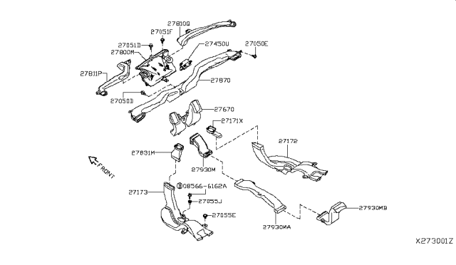 2019 Infiniti QX50 Air Purifier Complete Diagram for 27450-8991A