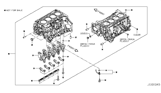 2019 Infiniti QX50 Cylinder Block & Oil Pan Diagram 2