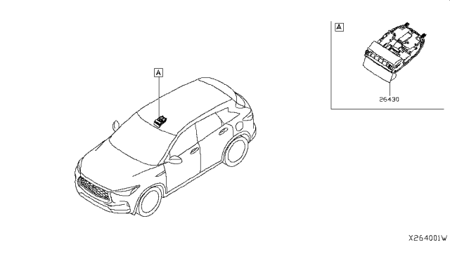 2019 Infiniti QX50 Lamp Assembly Map Diagram for 26430-5NB0B