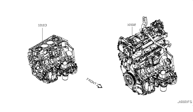 2019 Infiniti QX50 Engine-Bare Diagram for 10102-5NAHA