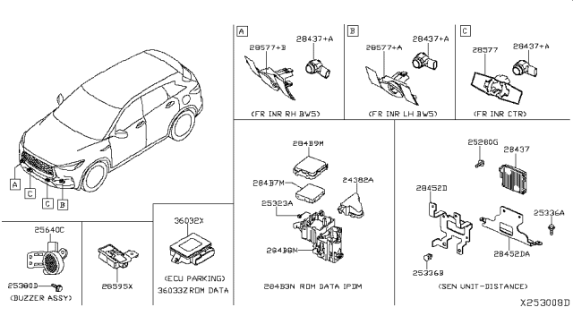 2019 Infiniti QX50 Cover Diagram for 28533-5NA0D