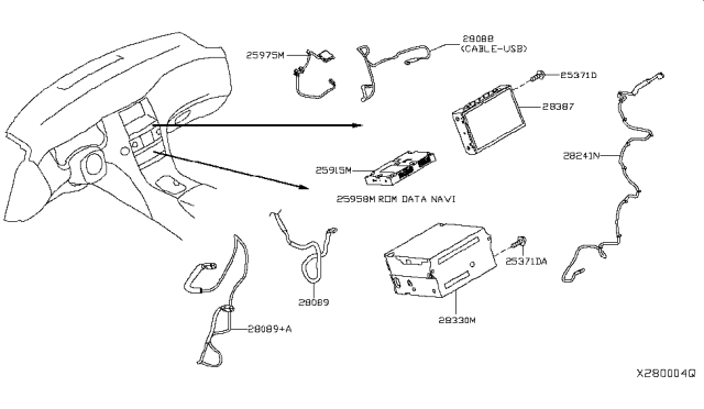 2019 Infiniti QX50 Antenna Assy-Gps Diagram for 25975-5NA0A